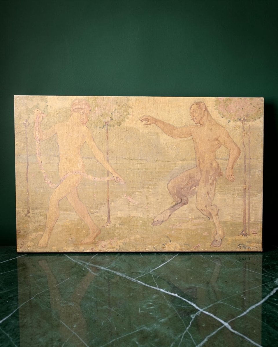 Henri Fehr - Bathers And Fauns - Switzerland, Early 20th Century-photo-2